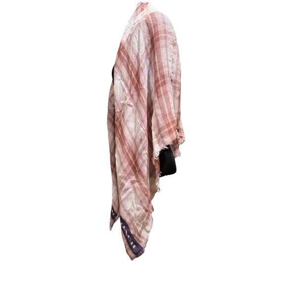 Coach Plaid Pink/ Purple/White Scarf/Shawl - Picture 3 of 9